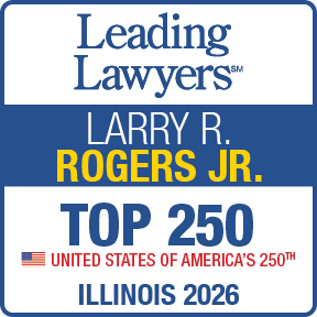 Leading Lawyers badge with U.S. flag, text: Leading Lawyers Larry R. Rogers Jr. Top 250 United States of America's 250 Illinois 2026
