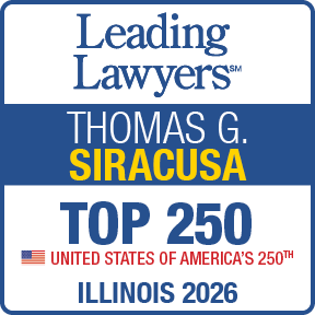 Leading Lawyers badge with U.S. flag, text: Leading Lawyers Thomas G. Siracusa Top 250 United States of America's 250 Illinois 2026