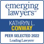 emerging lawyers badge for kathryn l. conway