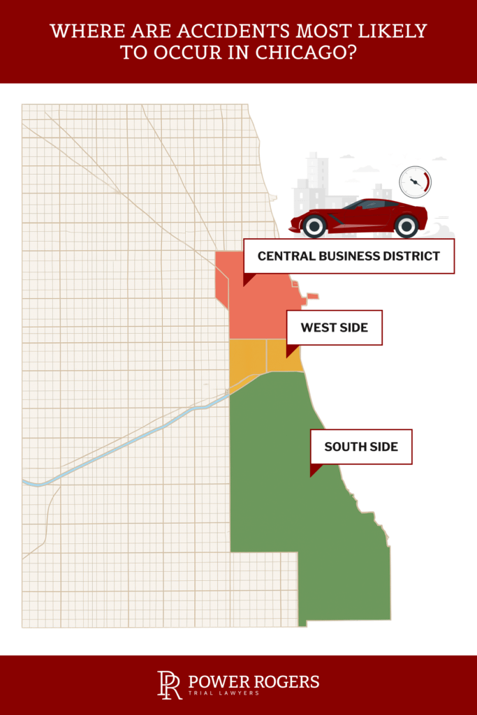 map of chicago showing where accidents are most likely to occur