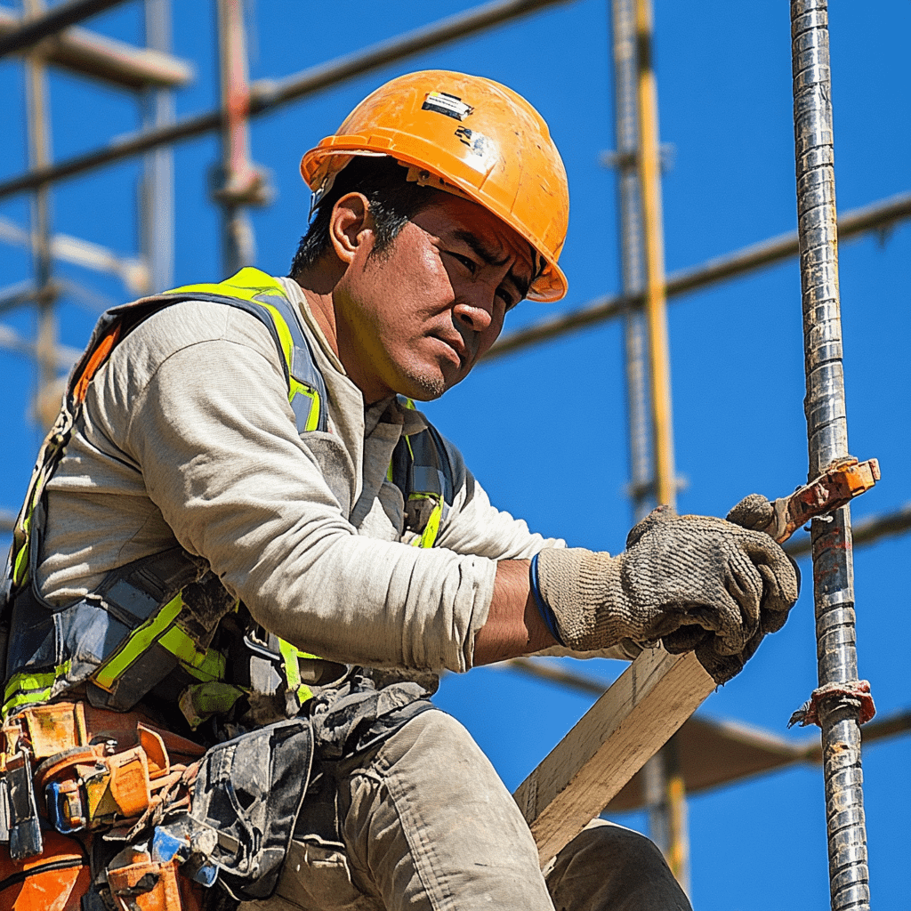 a construction worker wearing a hardhat