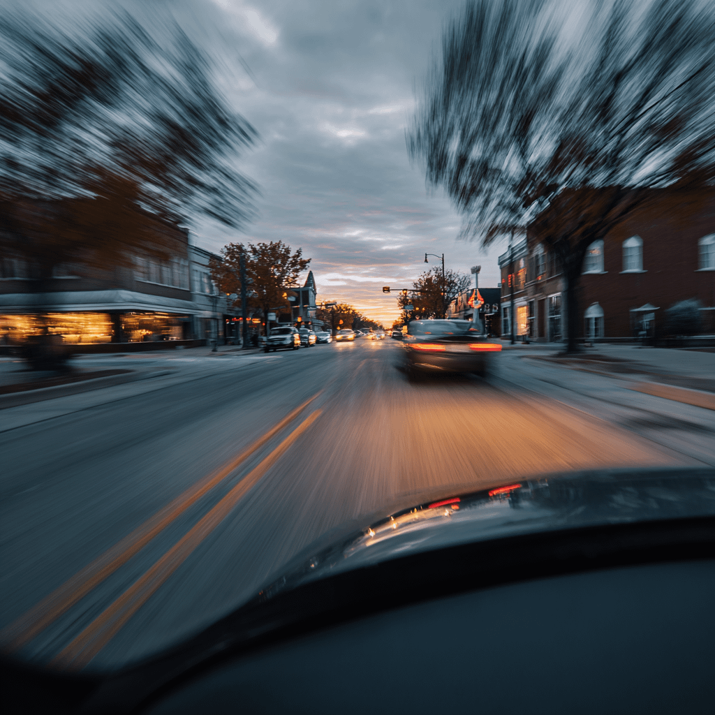 a car speeding down the street in illinois