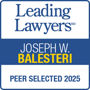 Leading Lawyers 2025 Peer Selected award badge featuring Joseph W. Balesteri.